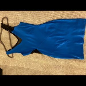 Blue and black mini dress. Perfect dress to go out.